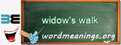 WordMeaning blackboard for widow's walk
